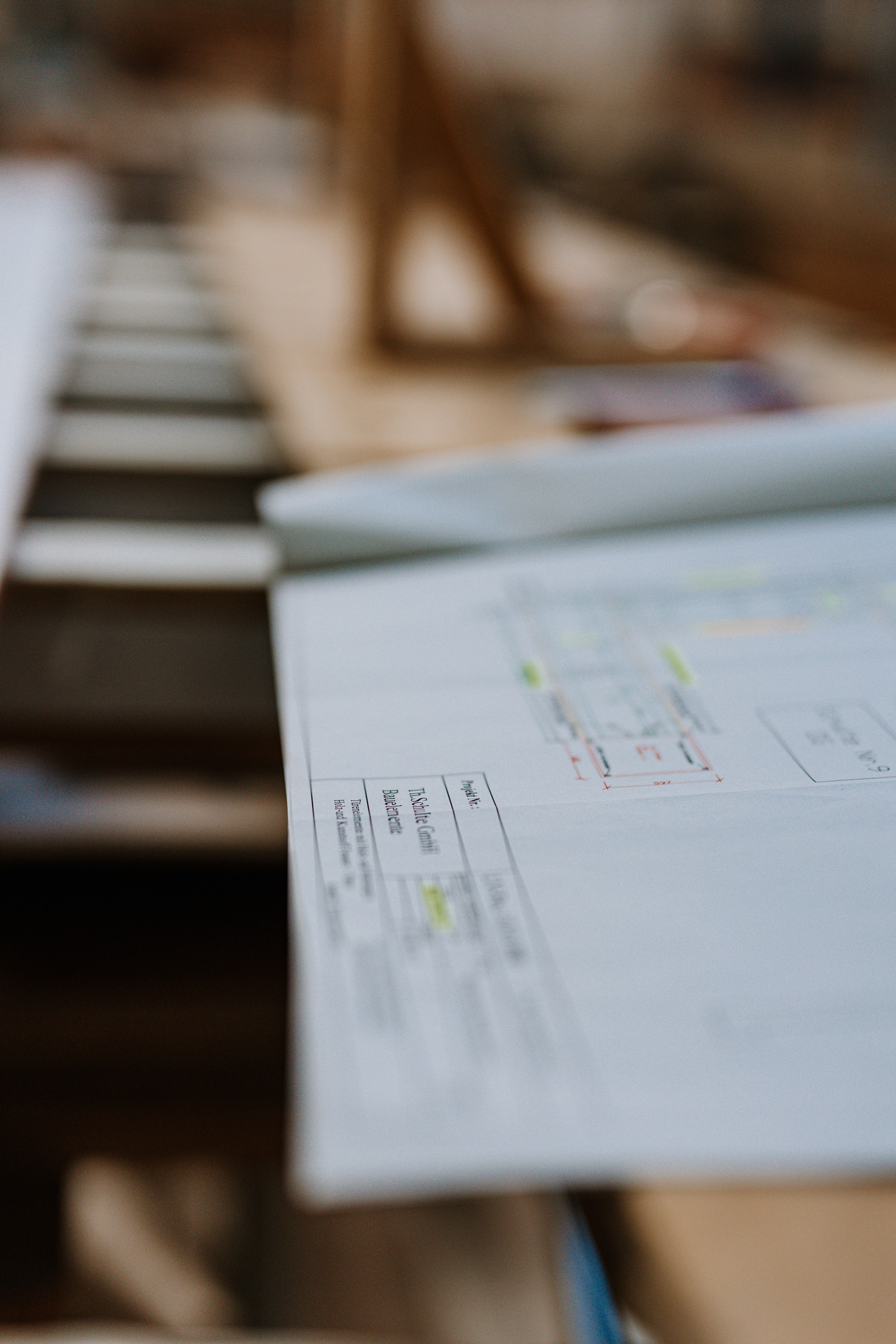 Pläne eines Möbelstücks.